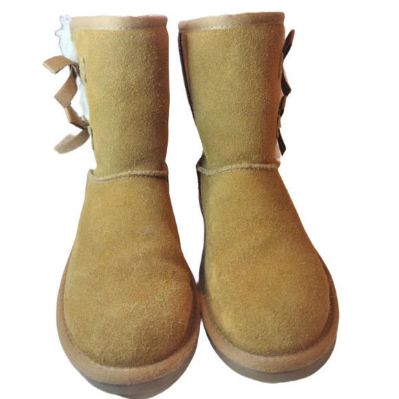 💸$16 Koolaburra By Uggs Mid Height Suede Leather Boots Women's Size 5 EUC - Picture 1 of 8